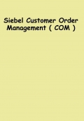Siebel Customer Order Management ( COM )