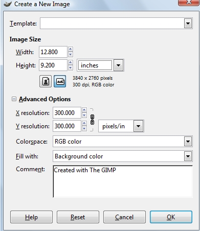 Image Resolution in Gimp