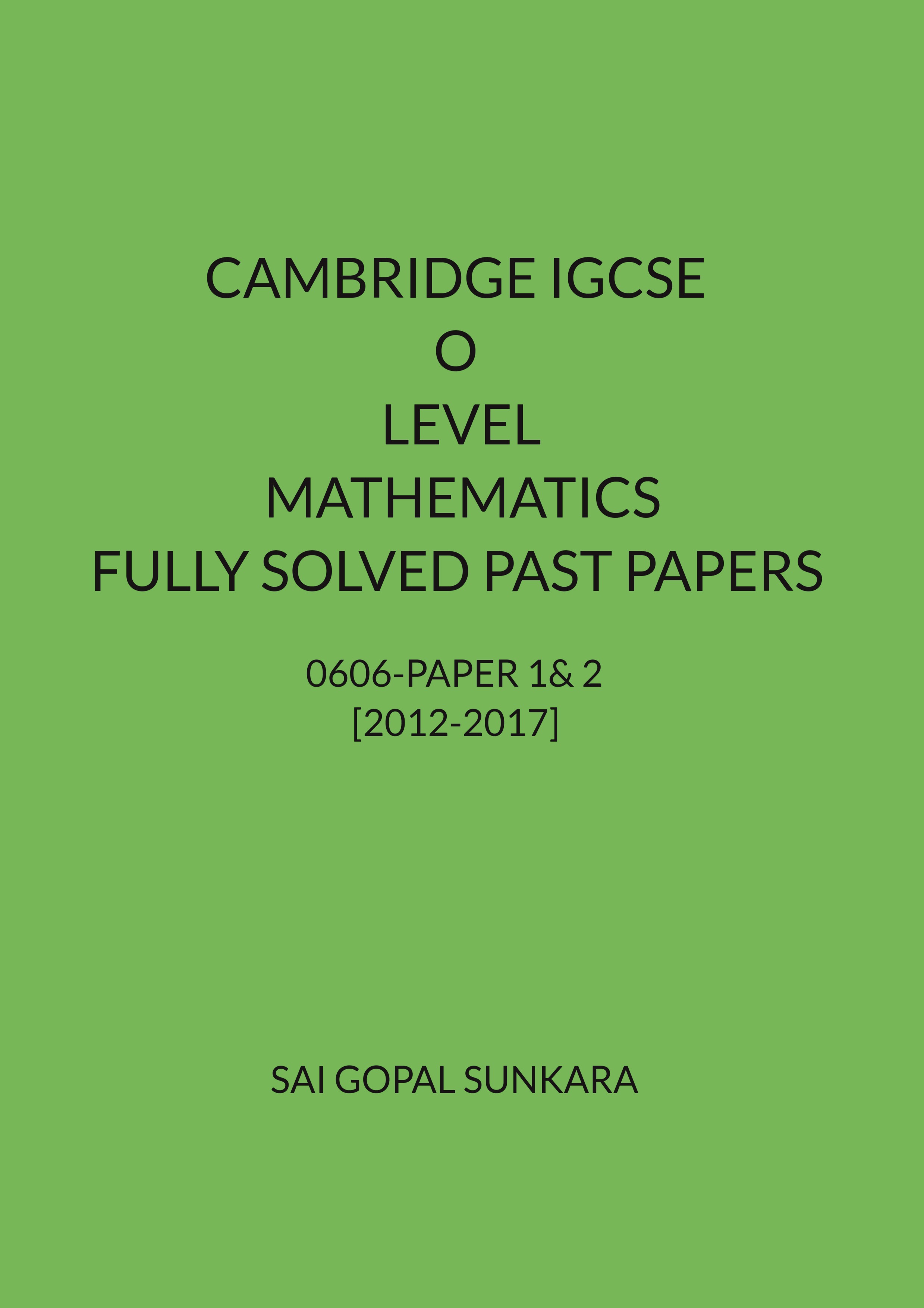 O Level Maths Past Papers 2023 - Image to u