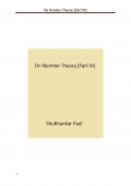 On Number Theory (Part VI) (eBook)