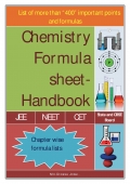 Chemistry Formula sheet- Handbook (eBook)