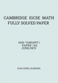 CAMBRIDGE   IGCSE  MATHEMATICS [0606] FULLY SOLVED PAST PAPER 1&2   [VARIANT 1]