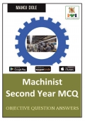Machinist Second Year MCQ