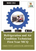 Refrigeration and Air Condition Technician First Year MCQ