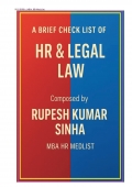 A Brief Checklist of HR & Legal applicabilities related to HRM (eBook)