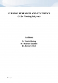 NURSING RESEARCH AND STATISTICS  (M.Sc Nursing 1st year) (eBook)