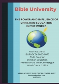 The Power and Influence of Christian Education in the World, 2025