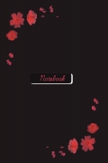 Black & Pink Floral Unruled Notebook – 100 Pages for Sketching, Notes & Journaling