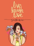 Live Laugh Love Selfcare Journal Hardcover | Floral Woman Illustration
