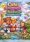 Cute animals and nature coloring book for kids
