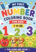 Number colouring book for kids